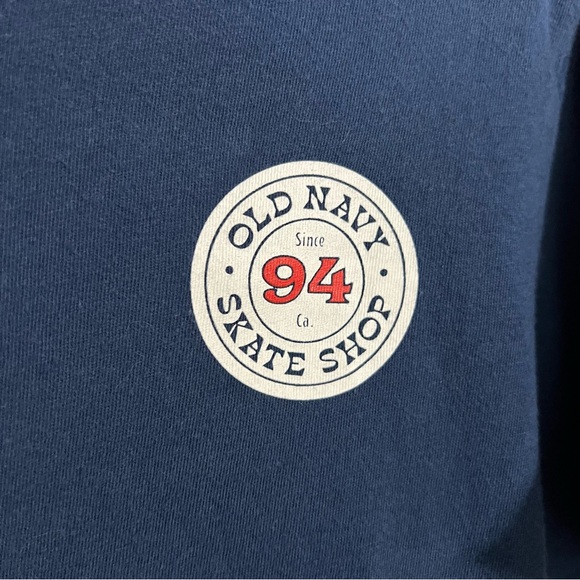 Old Navy Boys Navy Blue Skate Shop '94 Logo T-Shirt size medium - Picture 2 of 6